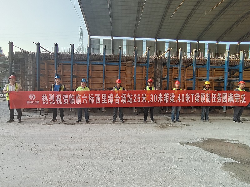 臨臨高速六標(biāo)西里綜合場站25米、30米箱梁， 40米T梁預(yù)制任務(wù)圓滿完成
